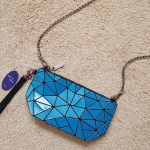 🆕Emilio Pepe Crossbody Clutch Wristlet Blue